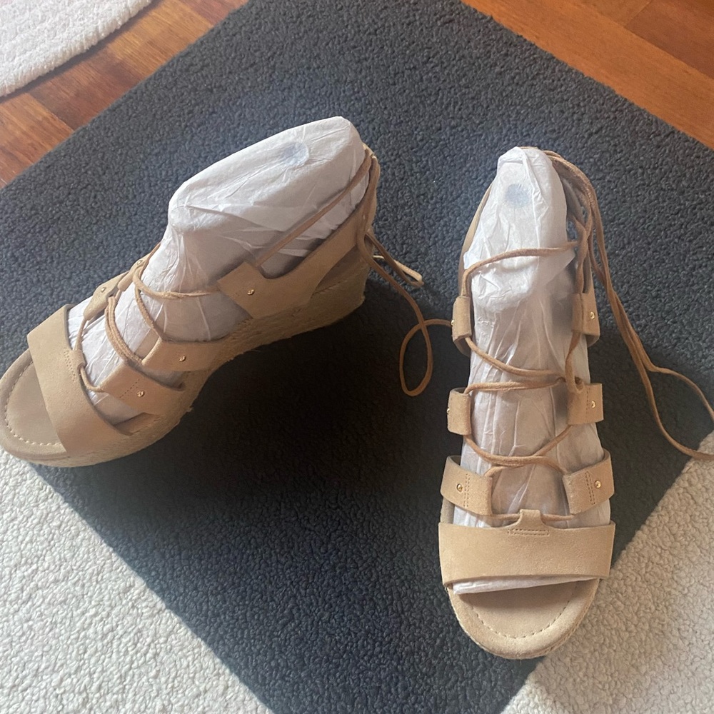 Michael Kors Suede Nude Espadrille Sandals